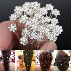 20Pcs Pearl Flower Rhinestone Hair Pins.